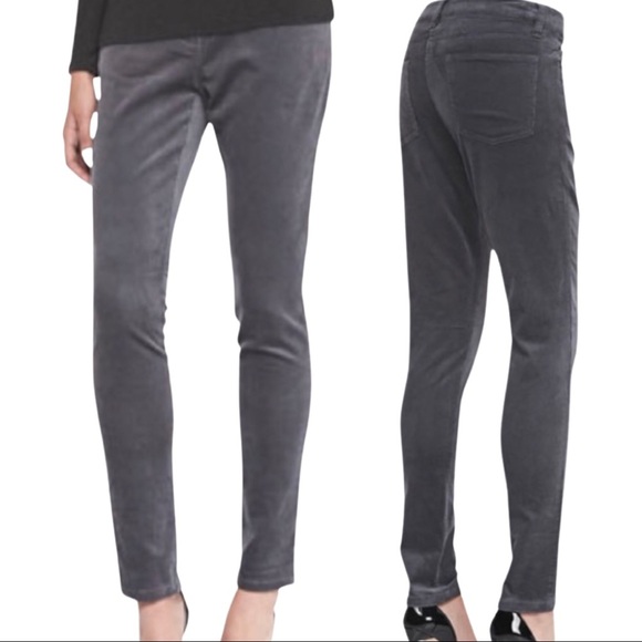 EILEEN FISHER Skinny Jeans Pants Corduroy Cotton Stretch Grey Size 4 - Picture 1 of 8